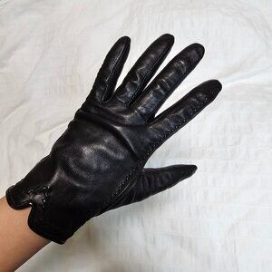 Fownes Brothers Whipstitch Leather Gloves - Black - Sz M